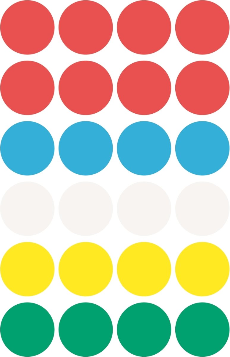 Avery Etiket farvedots | Ø18 mm | Mix | 96 stk.