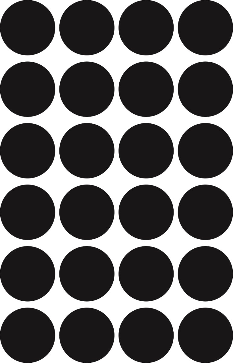 Avery Etiket farvedots | Ø18 mm | Sort | 96 stk.
