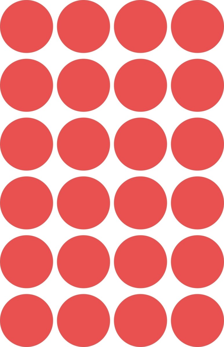 Avery Etiket farvedots | Ø18 mm | Rød | 96 stk.