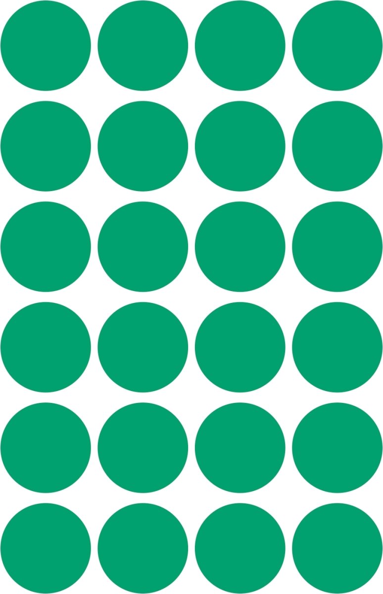 Avery Etiket farvedots | Ø18 mm | Grøn | 96 stk.