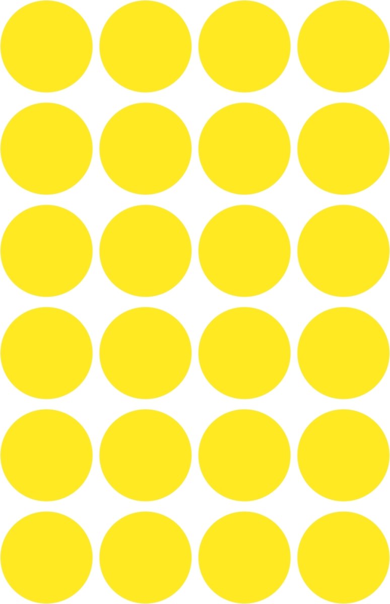 Avery Etiket farvedots | Ø18 mm | Gul | 96 stk.