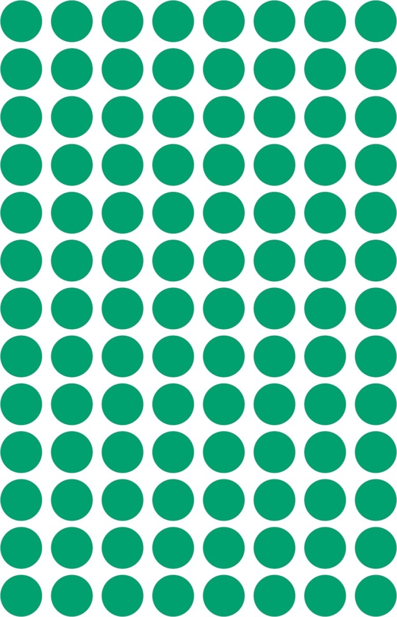 Avery Etiket farvedots | Ø8 mm | Grøn | 416 stk.