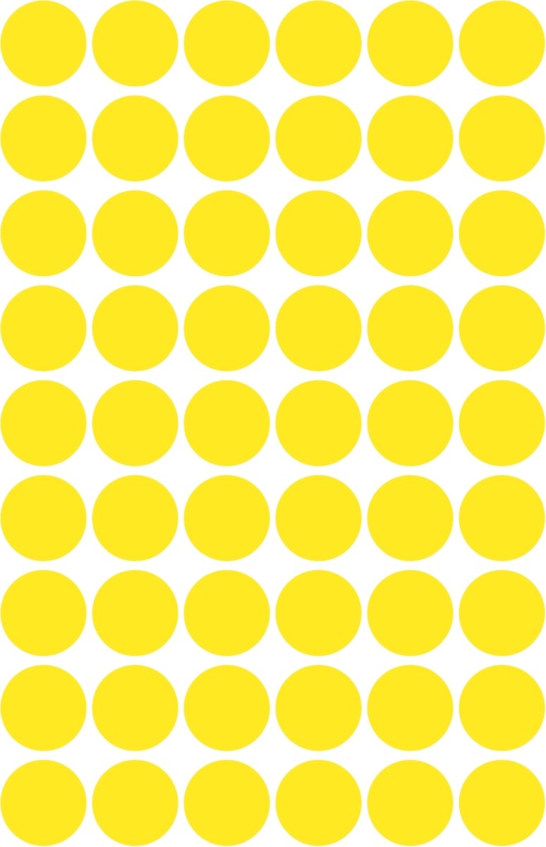 Avery Etiket farvedots | Ø12 mm | Gul | 270 stk.