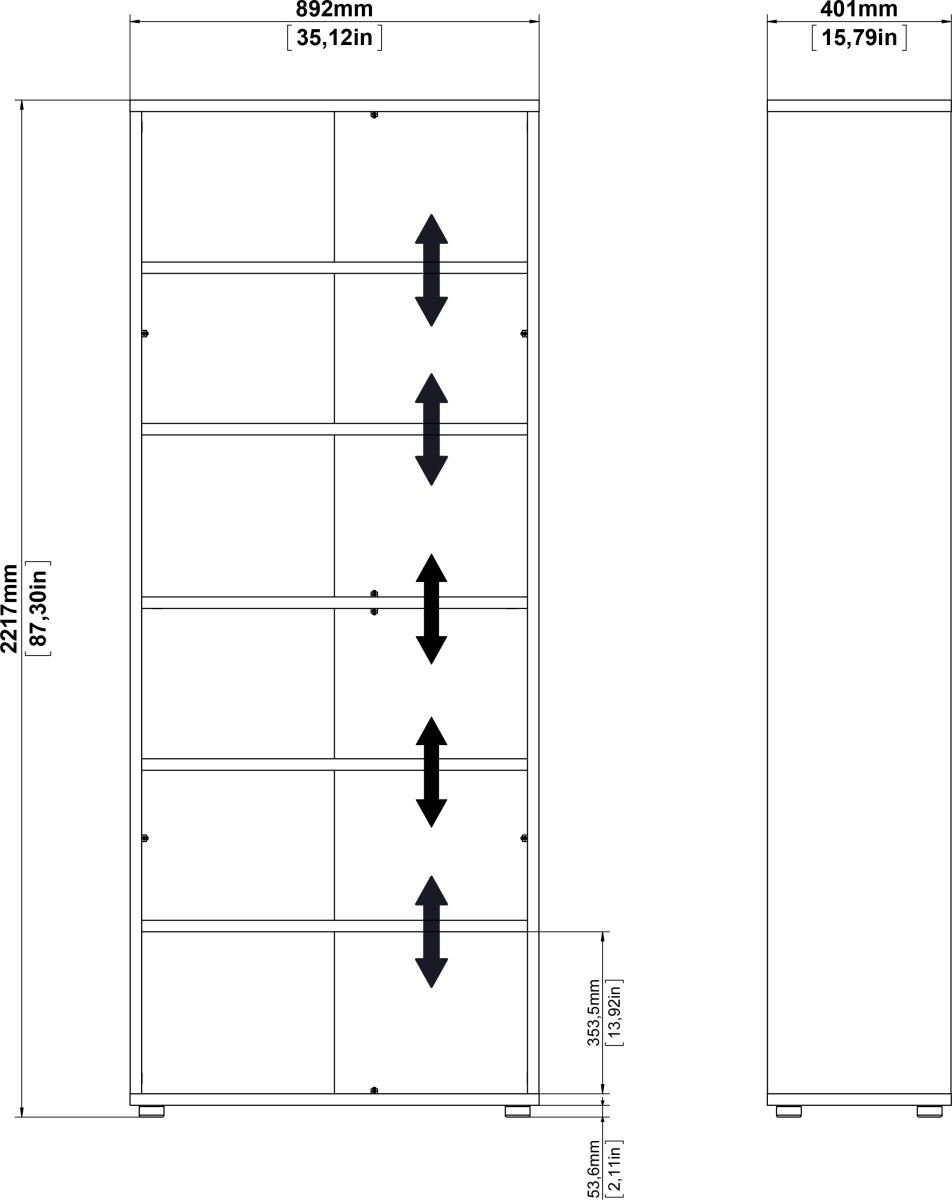 BudgetLine reol med 6 rum, eg
