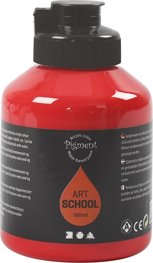 Pigment Kunstnermaling, 500 ml, cadmium red