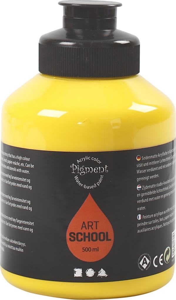 Pigment Kunstnermaling, 500 ml, primary yellow
