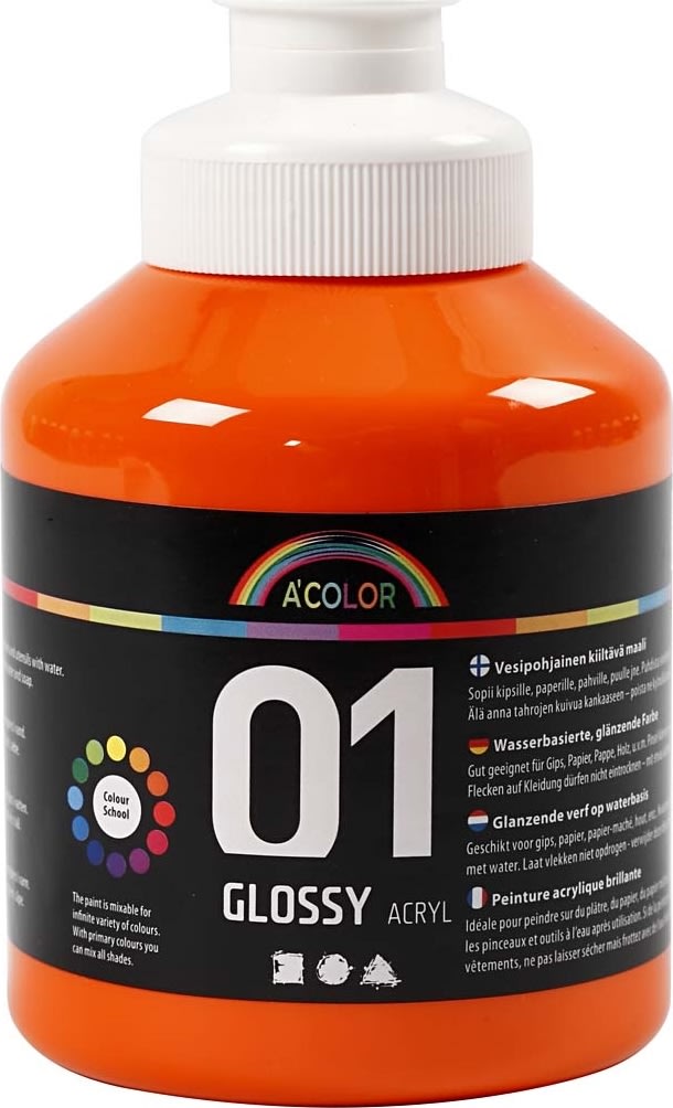 A'Color Akrylmaling, 500 ml, blank, orange