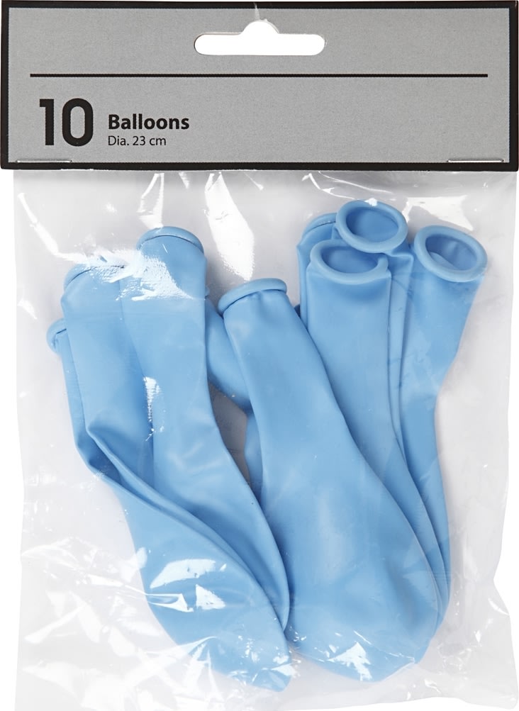 Balloner, lyseblå, 10 stk