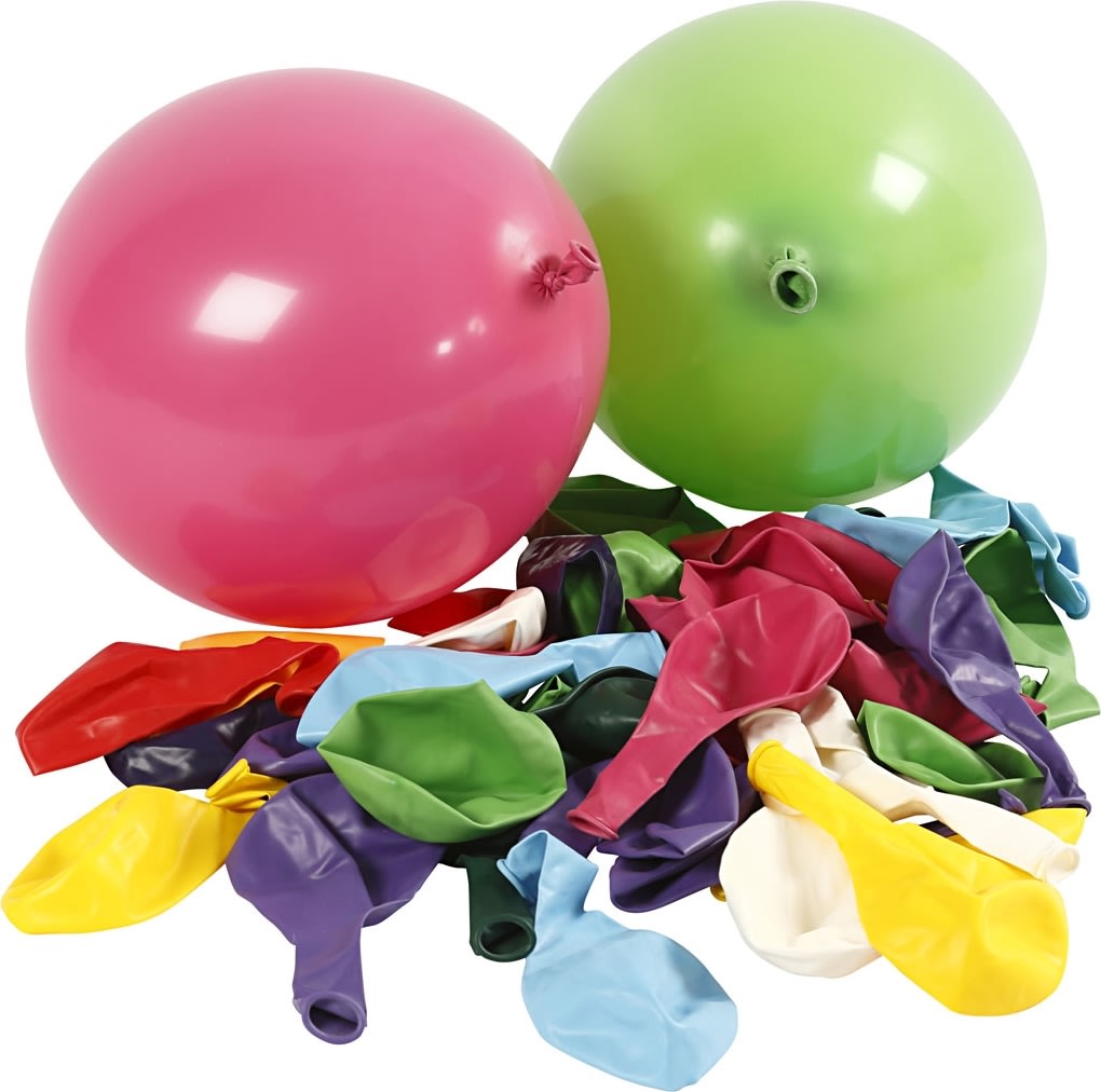 Balloner, ass. farver, 100 stk