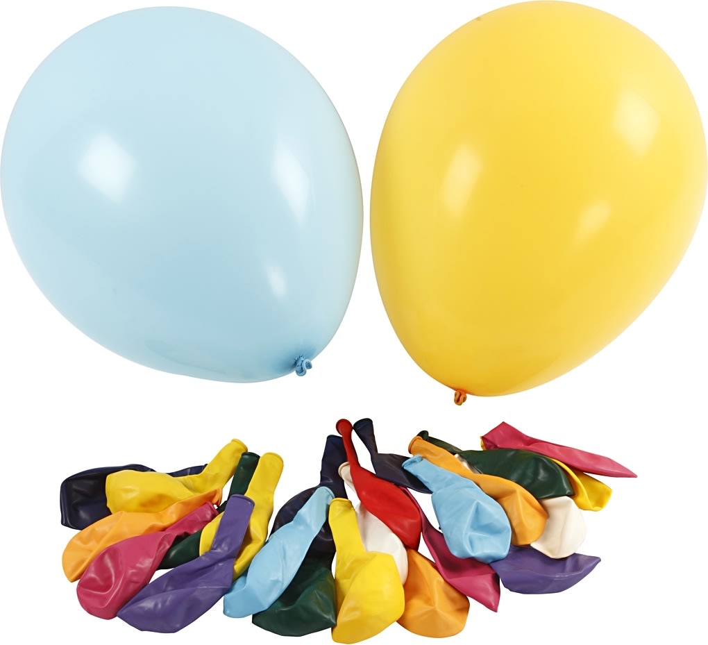 Kæmpe Balloner, ass. farver, 50 stk