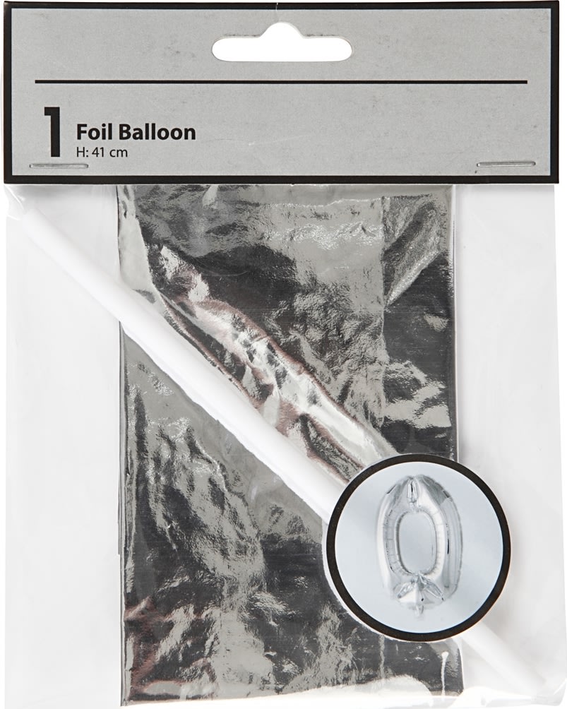 Folieballon, sølv, 0-tal