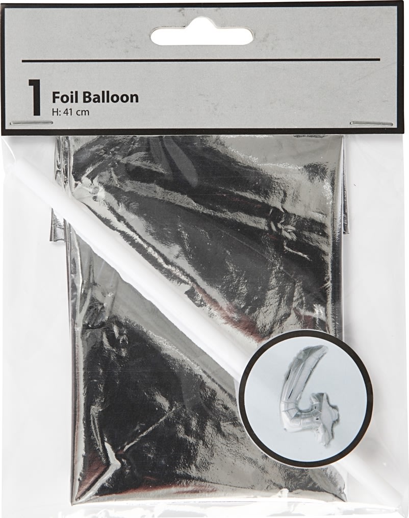 Folieballon, sølv, 4-tal