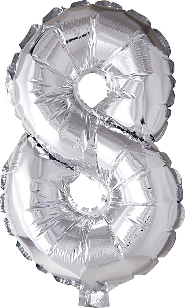 Folieballon, sølv, 8-tal