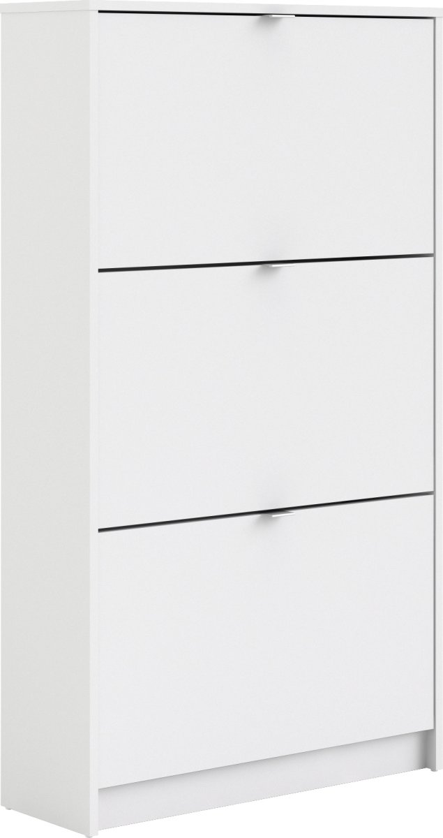 Coreline Skoskab m. 3 klaplåger og 6 rum, hvid