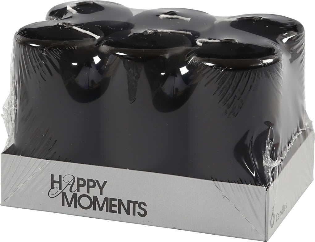 Happy Moments Bloklys, 5 x 10 cm, sort, 6 stk