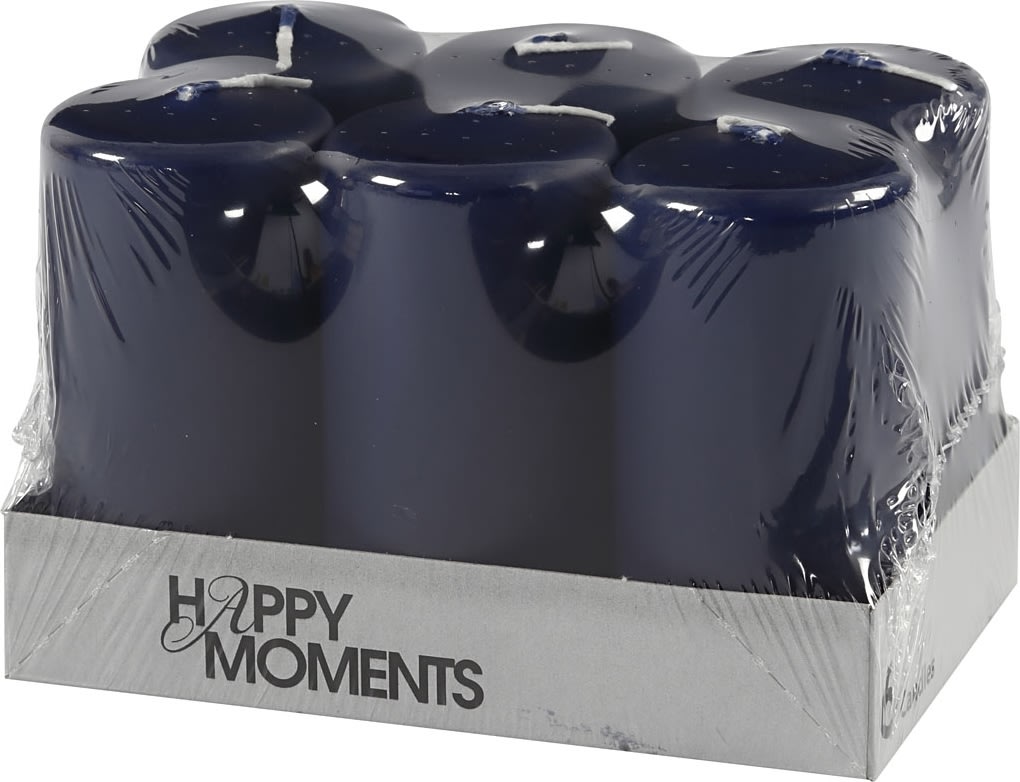 Happy Moments Bloklys, 5 x 10 cm, blå, 6 stk