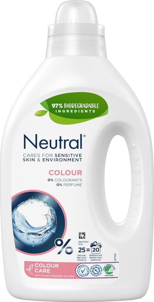 Neutral Flydende Vaskemiddel, Colour, 1000 ml