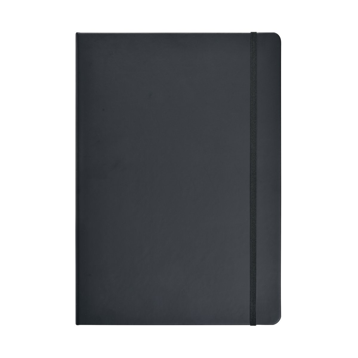 Notesbog A6 ulin. PU-mat. med elastiklukning, sort