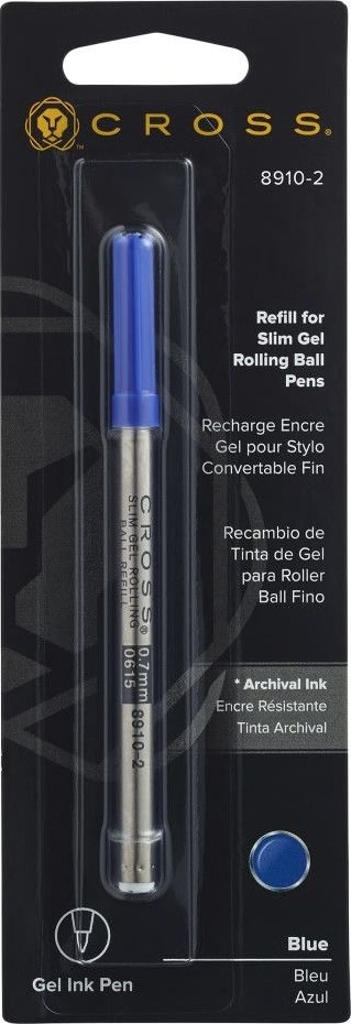 Cross rollerball refill slim, blå, medium