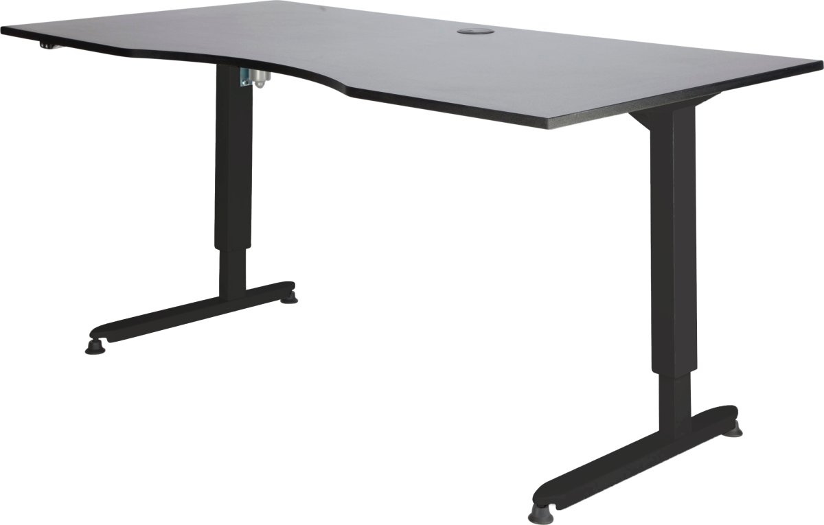 Stay hæve/sænkebord, 180x90 cm, grå/sort