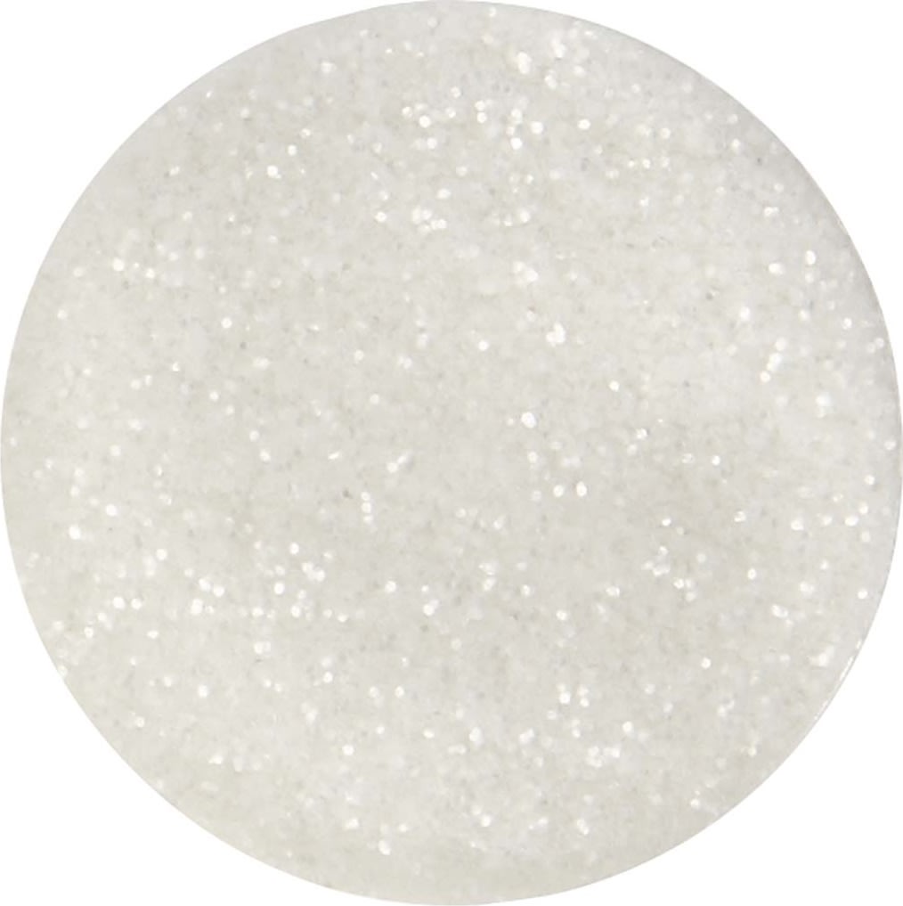 Glitterdrys, hvid, 110 g