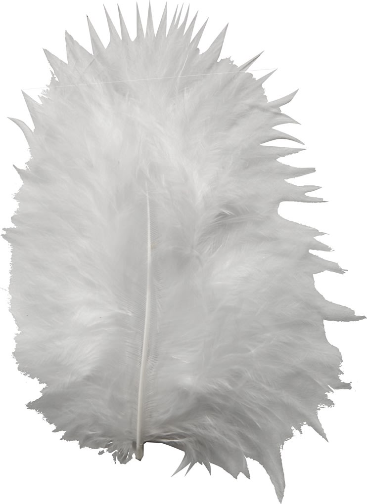 Pyntedun 5-12 cm, hvid, 15 stk