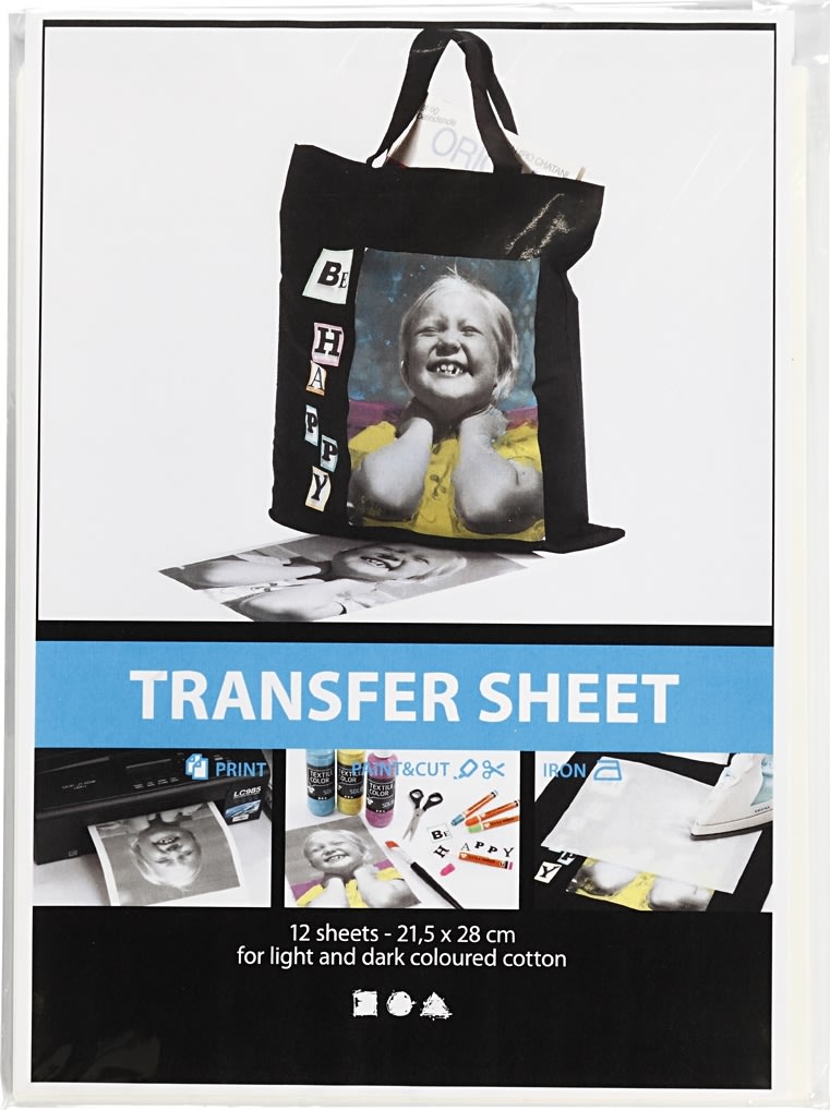 Gade bang bifald Transferpapir | 21,5x28 cm | Hvid | 3 ark | Lomax A/S