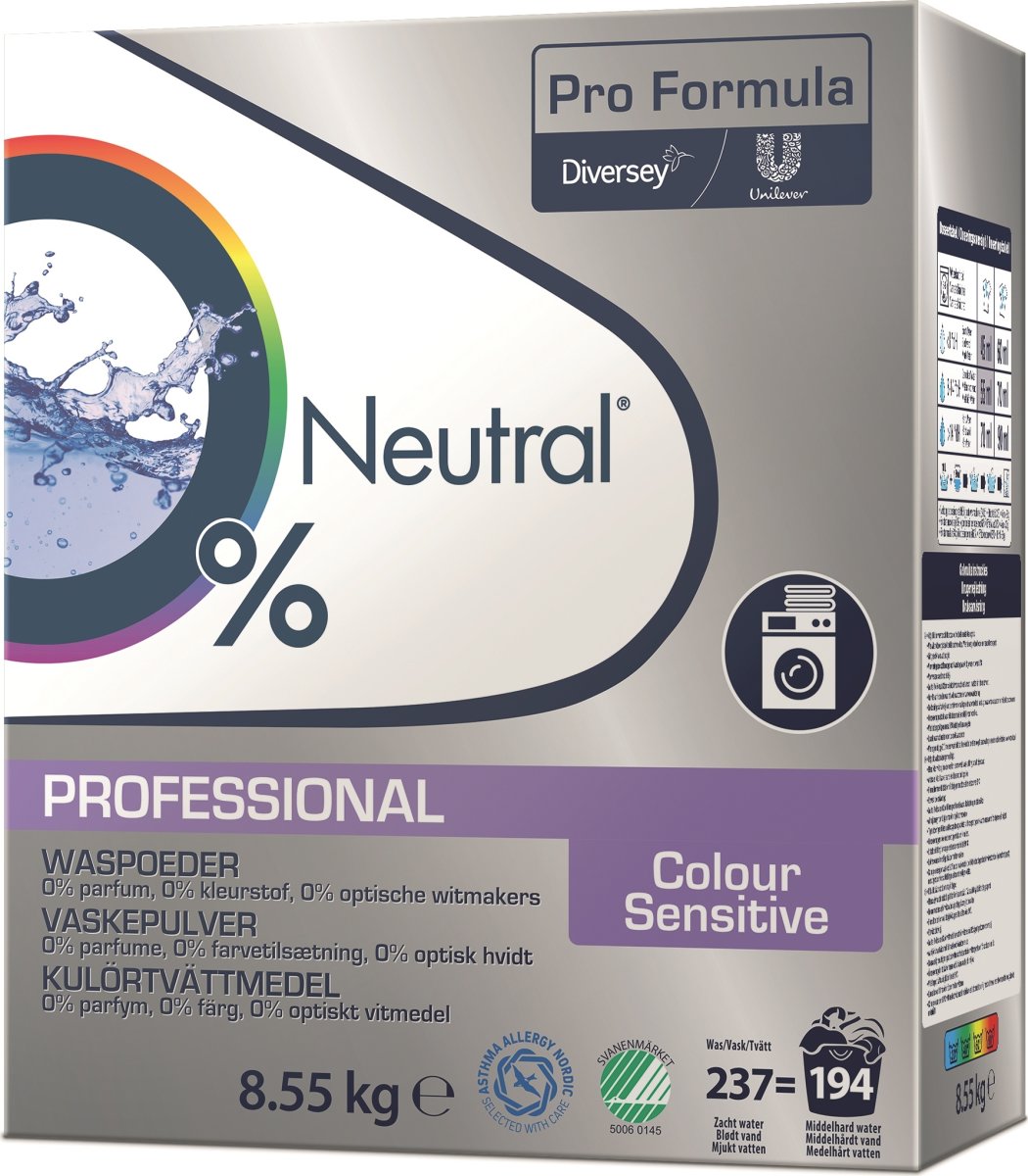 Smitsom sygdom organisere markør Neutral Pro Vaskepulver Colour Sensitive, 8,55 kg | Lomax A/S