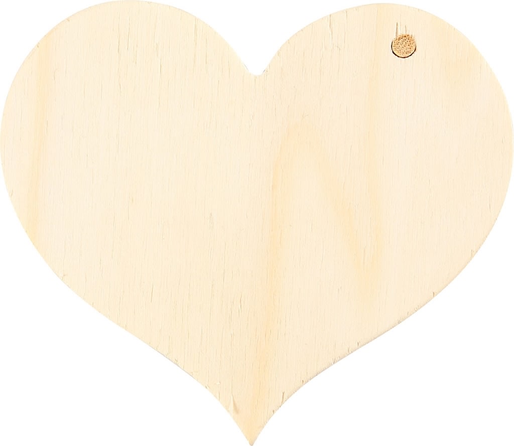 Hjerteæske i træ m. drejelåg | 9x4 cm
