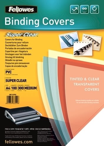 Fellowes Binding Covers A4, super clean, 300 my