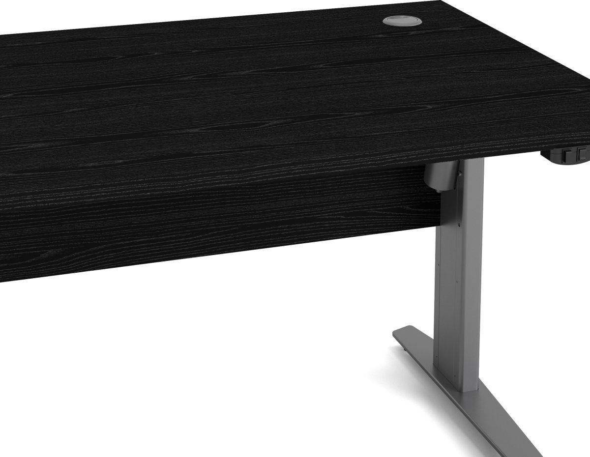 BudgetLine hæve/sænkebord, 150x80cm, sort/alu stel