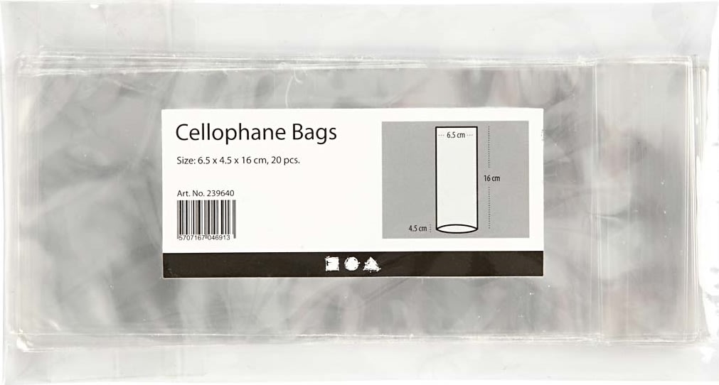 Cellofanpose | O.bund | 6,5x4,5x16 cm | 20 stk.