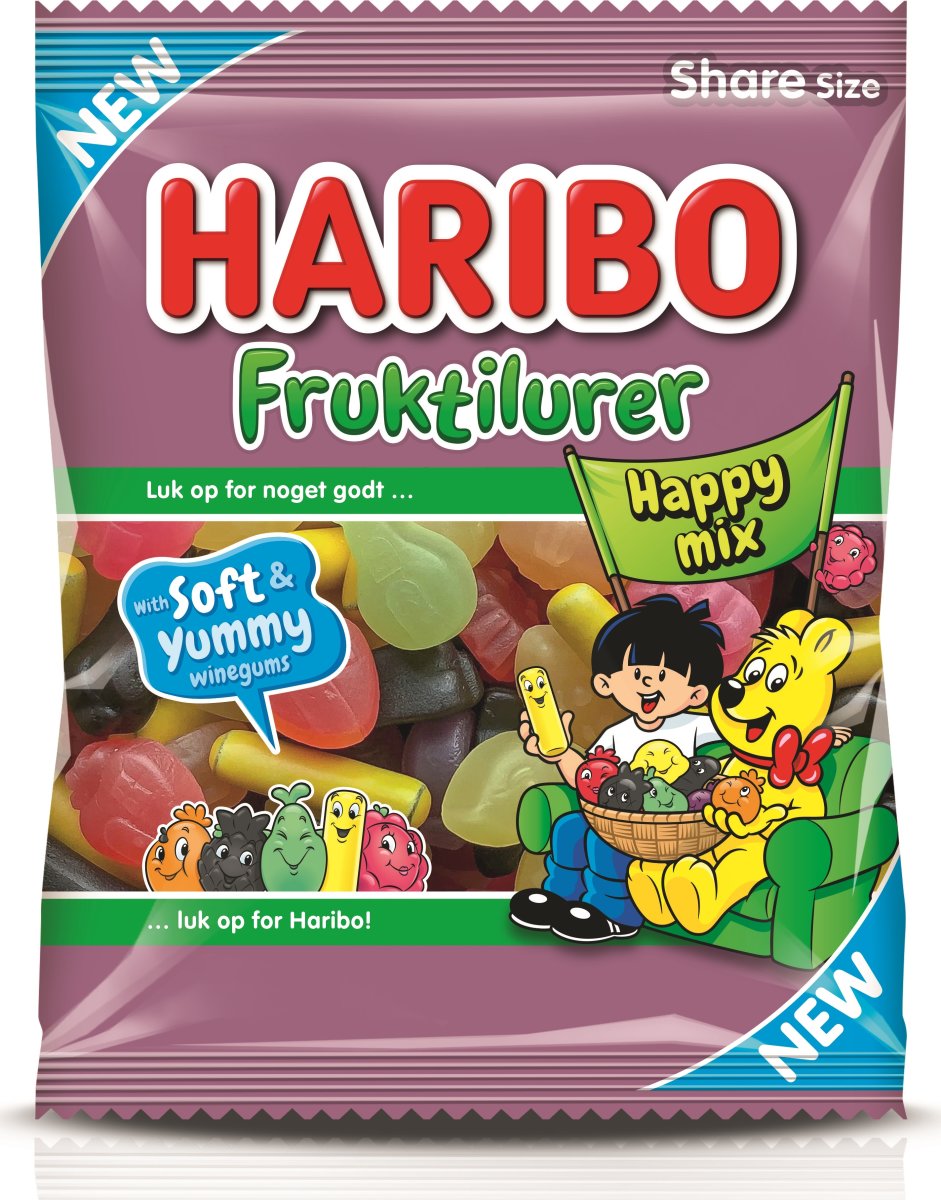 Haribo Fruktilurer Happy Mix, 120 g