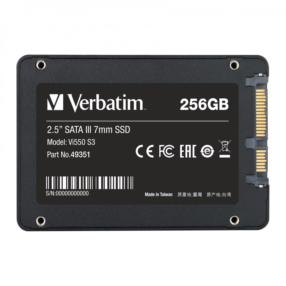 Verbatim Vi550 S3 2.5'' intern SSD harddisk, 256GB