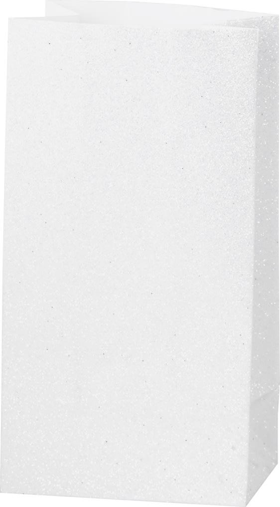 Vivi Gade Gavepose 9x6x17 cm, hvid glitter, 8 stk