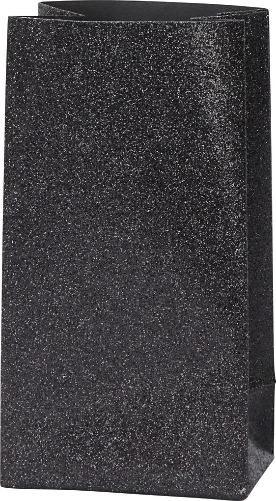 Vivi Gade Gavepose 9x6x17 cm, sort glitter, 8 stk