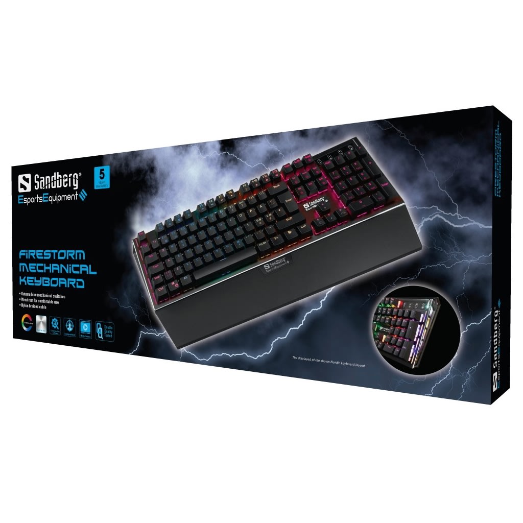 Sandberg FireStorm Mech gaming tastatur (nordisk)