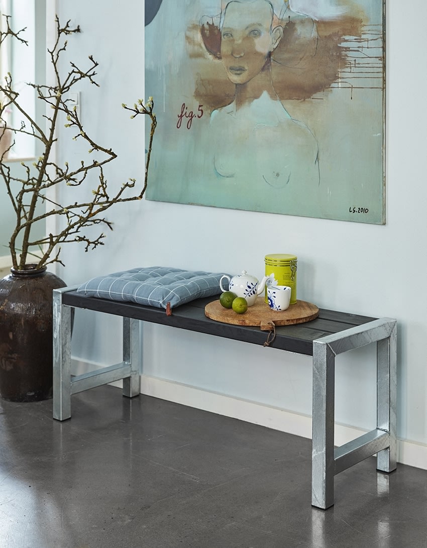 Plus Cafe Plankebænk, L 127 cm, Sort