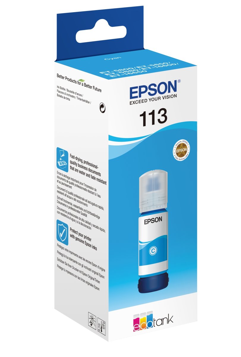 Epson 113 EcoTank blækflaske, pigmenteret cyan