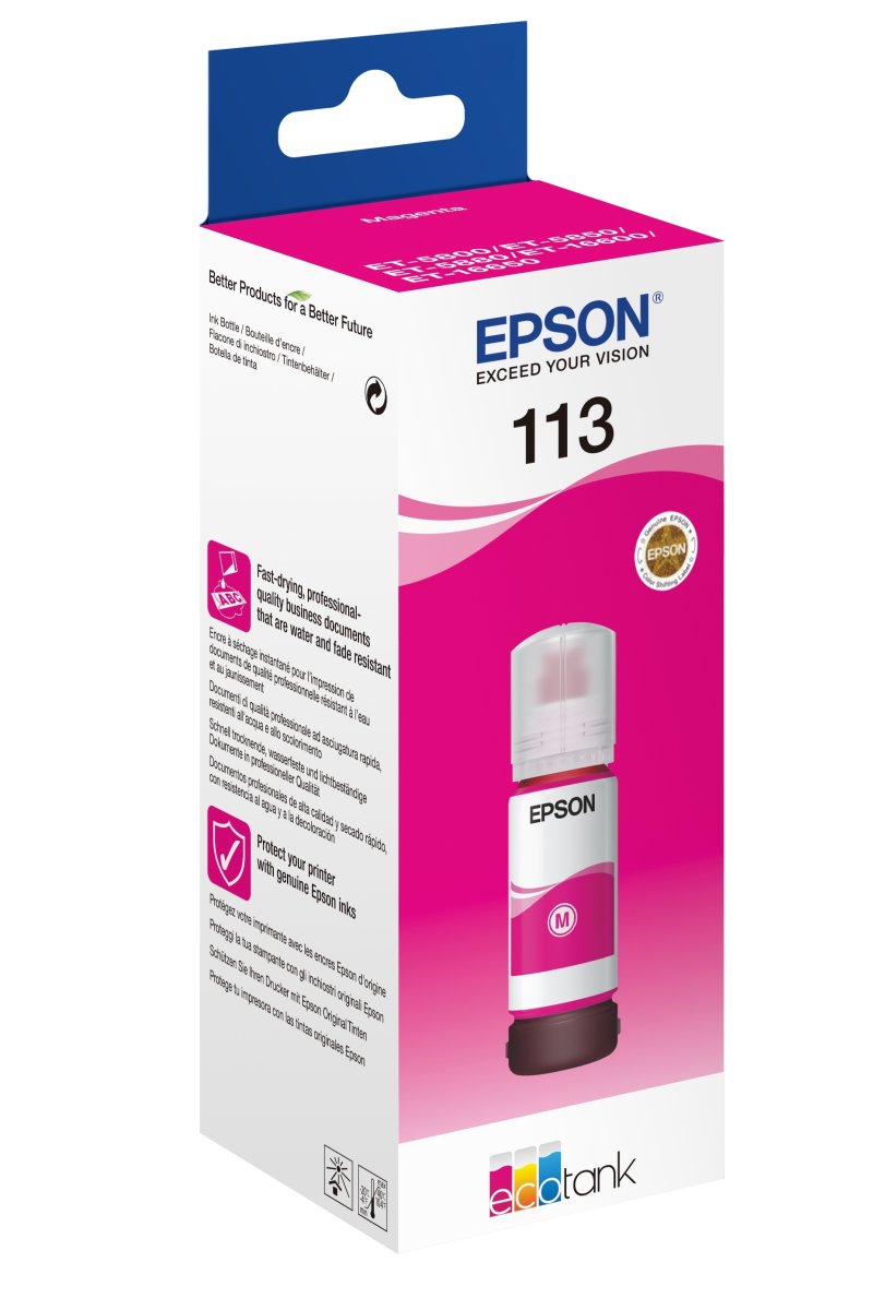 Epson 113 EcoTank blækflaske, pigmenteret magenta