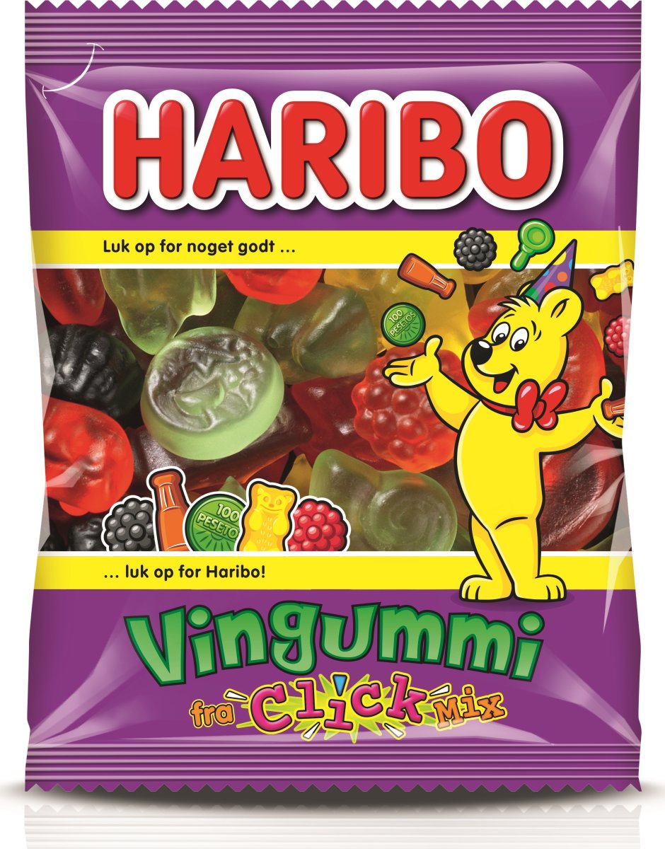 Haribo Click Mix Vingummi, 100 poser á 10 g
