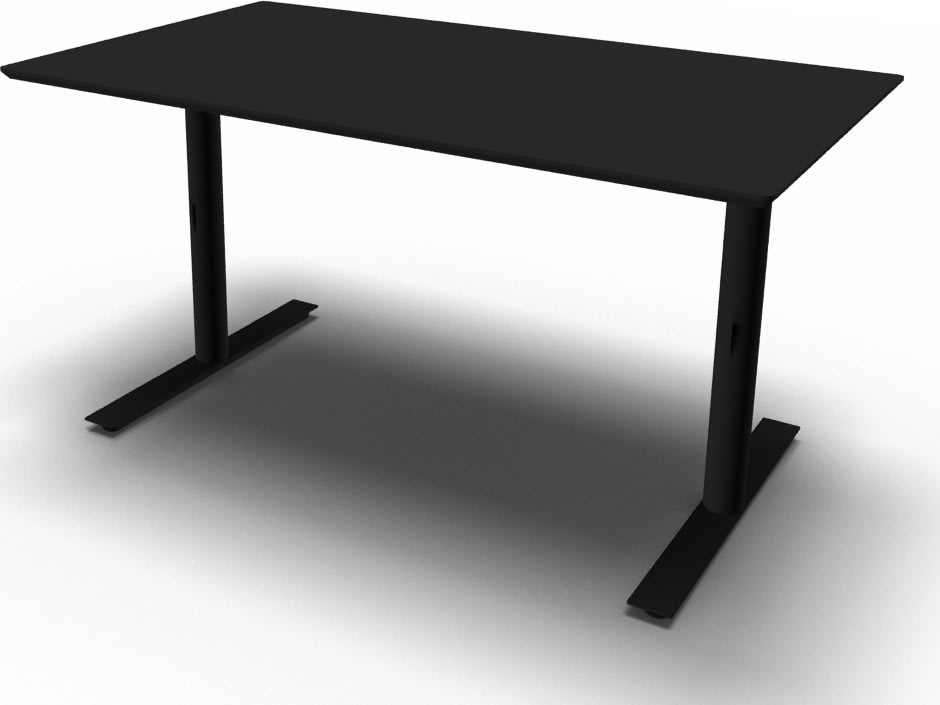 InLine hæve/sænkebord, 140x80 cm, sort/sort