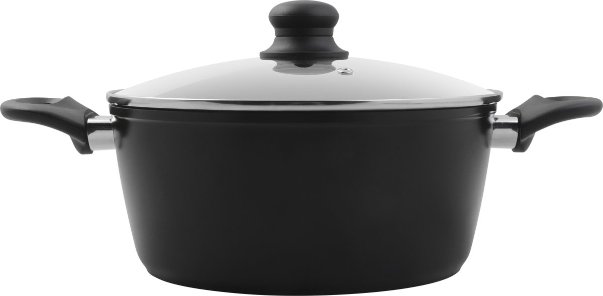 Gryde med låg | Nonstick | Sort | 4,3 L