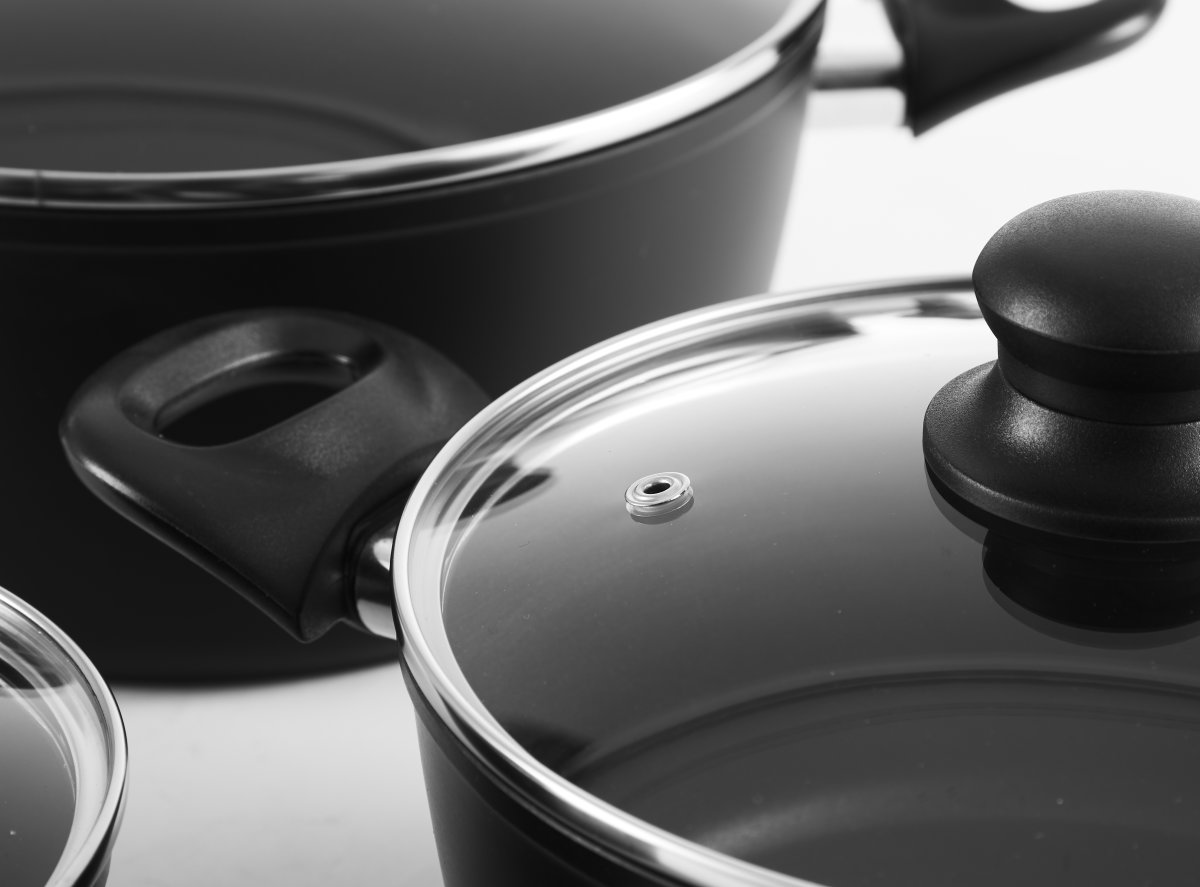 Gryde med låg | Nonstick | Sort | 4,3 L