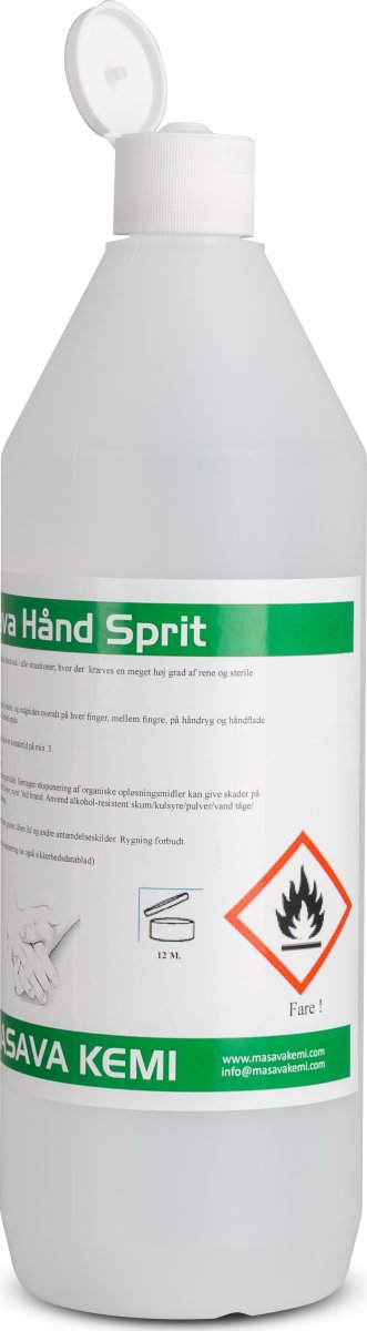 Masava Håndsprit Gel 80 % hånddesinfektion, 1 L