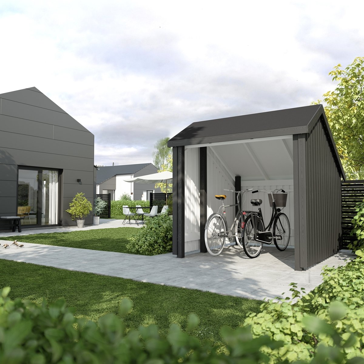 Plus Cykelskur 5,7 m2, 1 modul, Åben