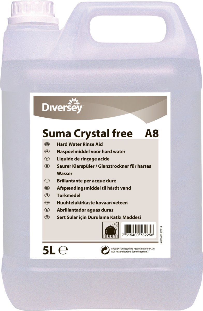 Suma Crystal Free A8 Maskinafspændingsmiddel, 5 L
