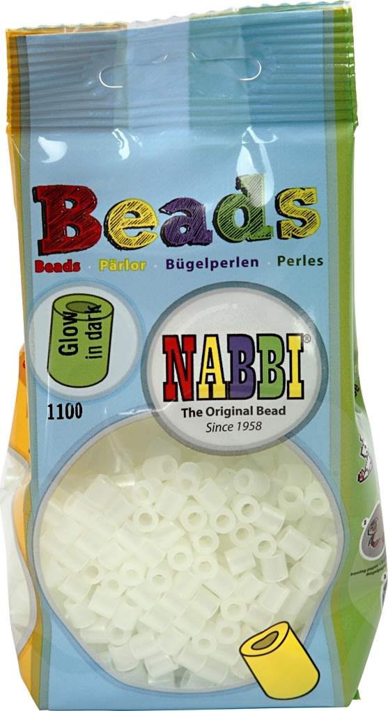 Nabbi Rørperler, 1100 stk, selvlysende