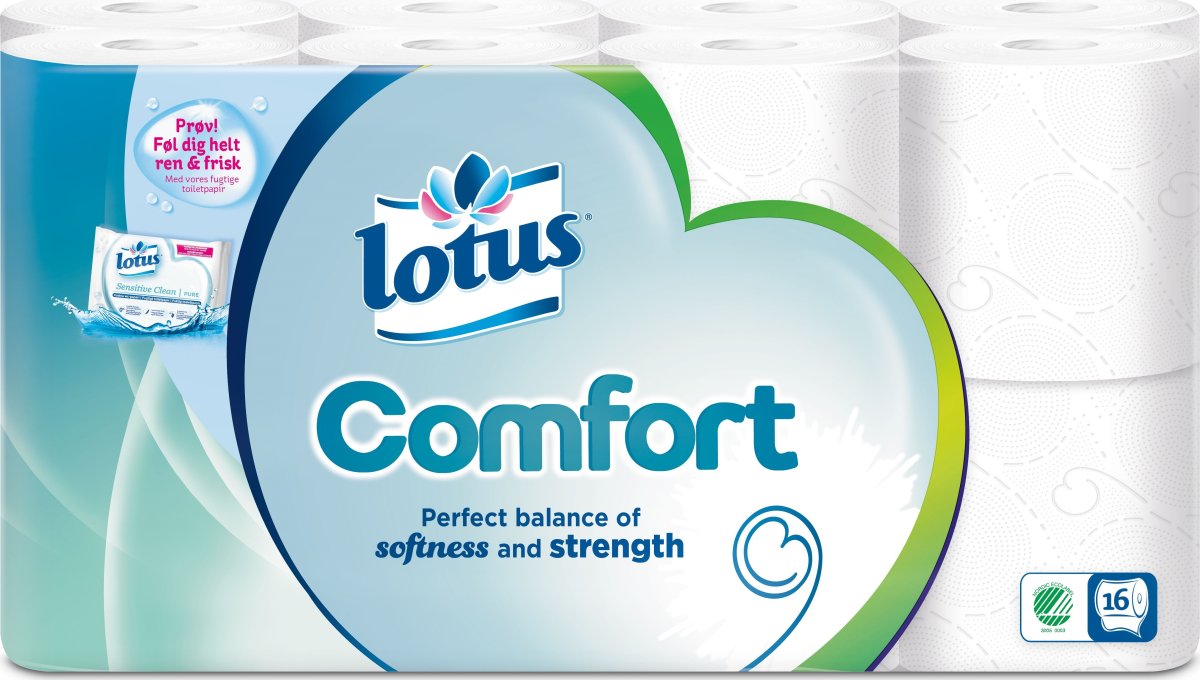 Lotus Comfort Toiletpapir, 3-lags, 16 ruller