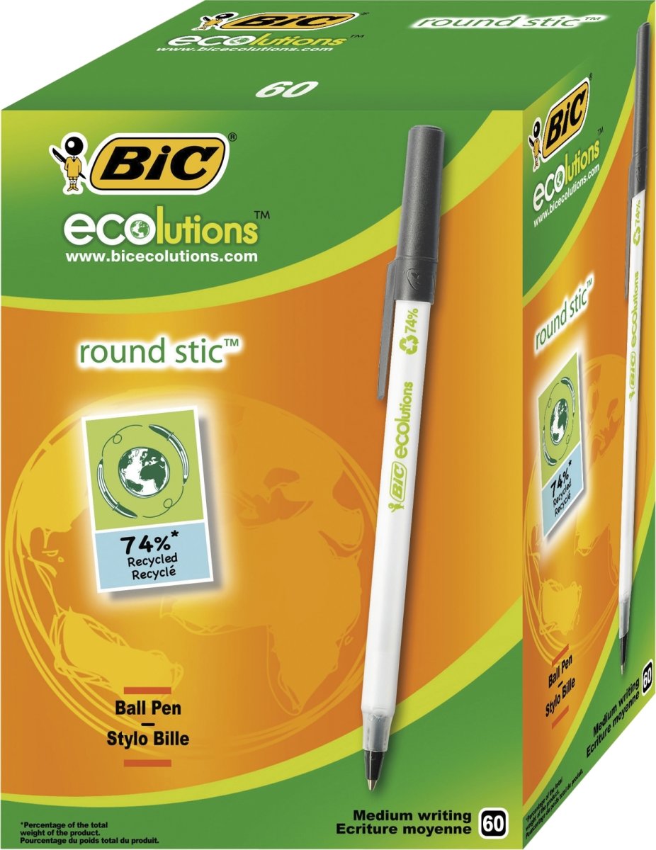BIC Ecolutions kuglepen m/hætte, medium, sort
